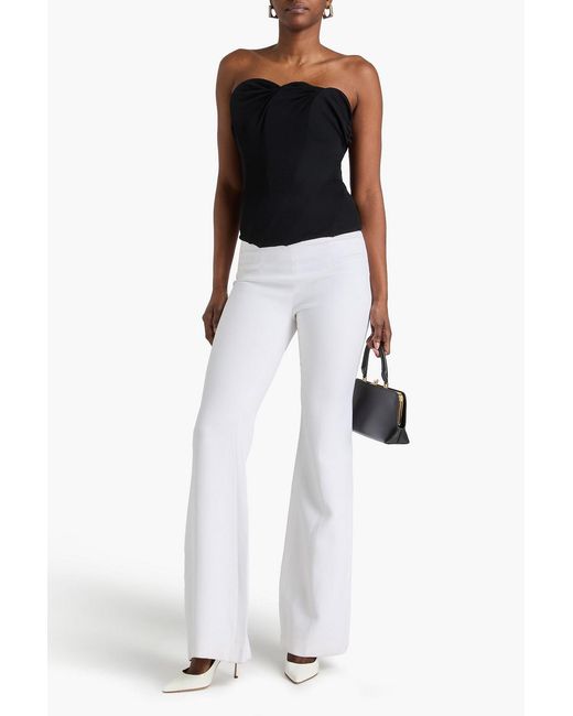 Victoria Beckham Black Strapless Ruched Stretch-Jersey Top