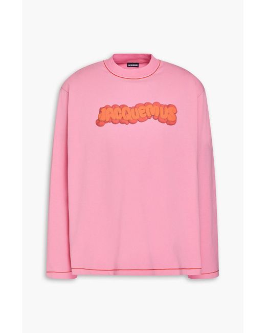Jacquemus Pate a modeler t-shirt aus baumwoll-jersey mit logoprint in Pink für Herren