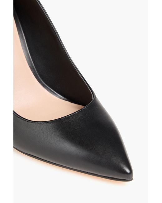 Stuart Weitzman Black Leigh 95 Leather Pumps
