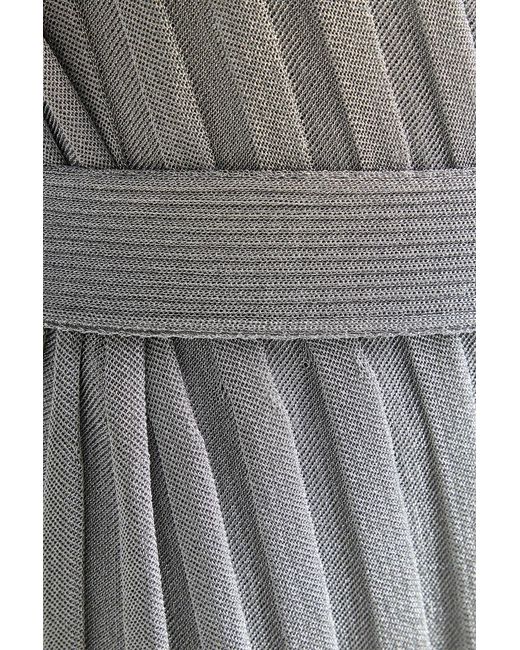 Missoni Gray Belted Ribbed-Knit Cardigan