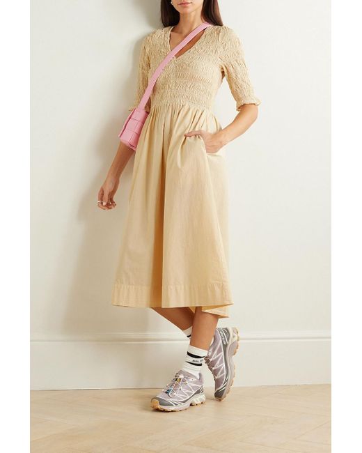 Sea Natural Juni Smocked Cotton Midi Dress