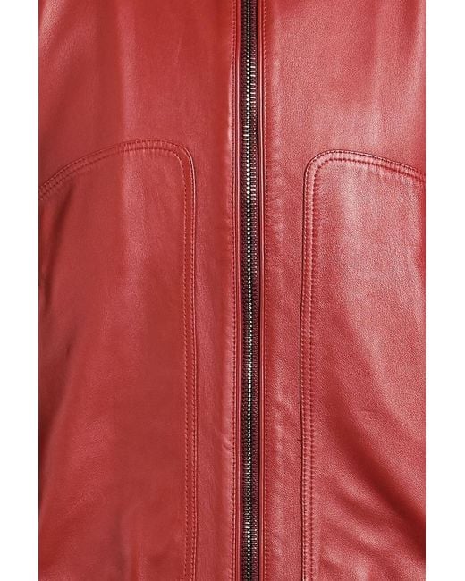 Canali Red Leather Jacket for men