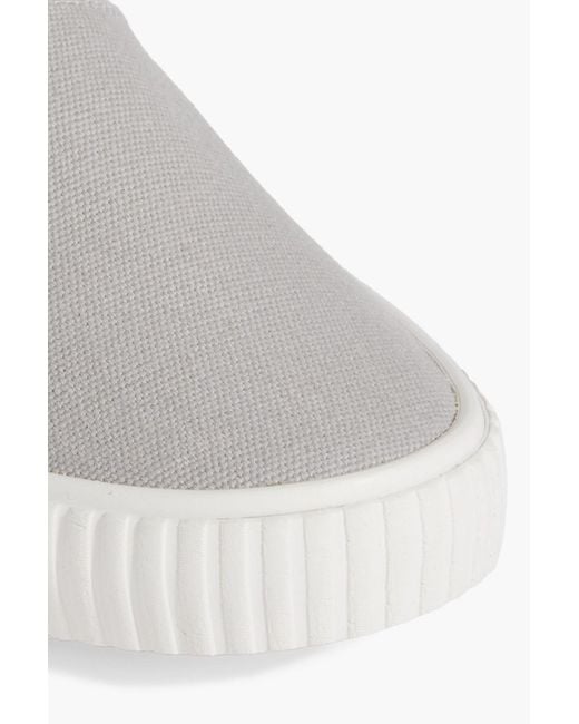Thom Browne White Grosgrain-trimmed Canvas Sneakers