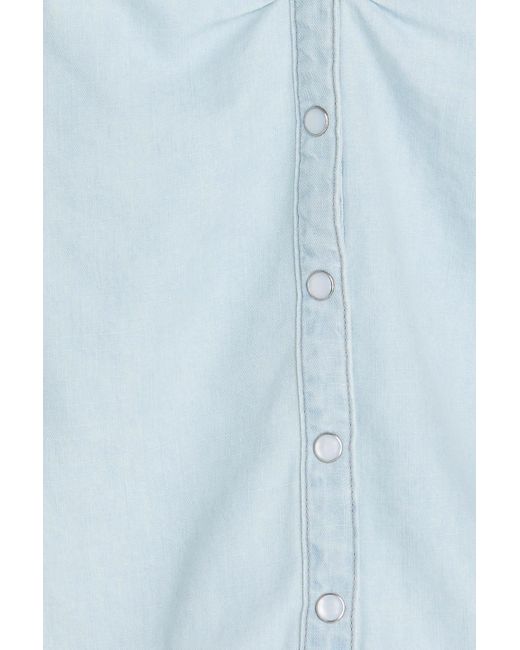 Veronica Beard Blue Cotton-blend chambray shirt