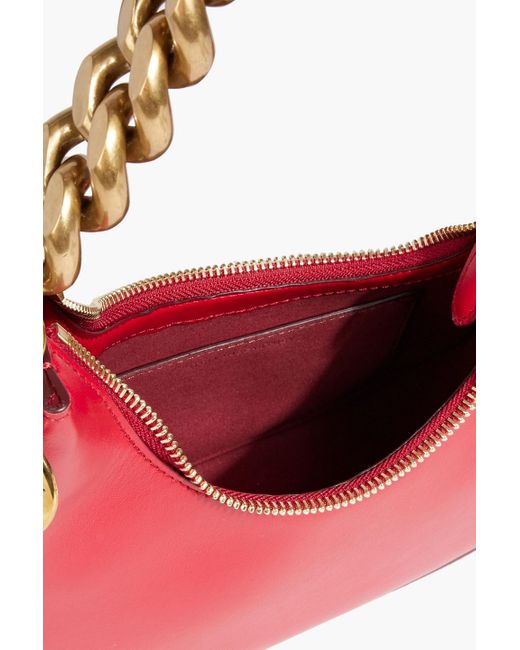 Stella McCartney Red Frayme Mini Faux Leather Shoulder Bag