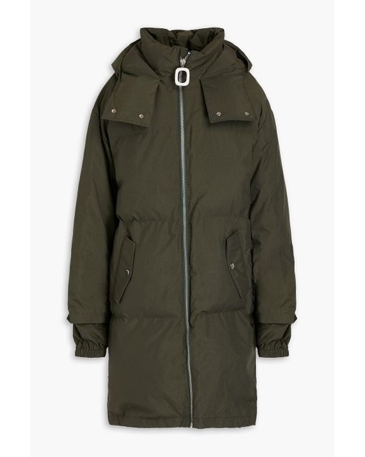 J.W. Anderson Green Quilted Shell Hooded Parka