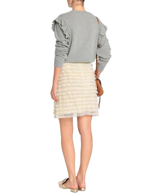 RED Valentino Natural Crochet-trimmed Tulle Mini Skirt