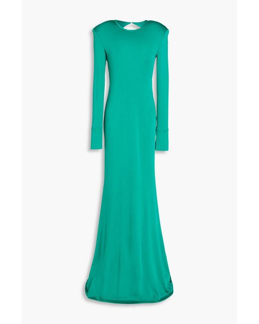 Victoria Beckham Green Jersey Gown