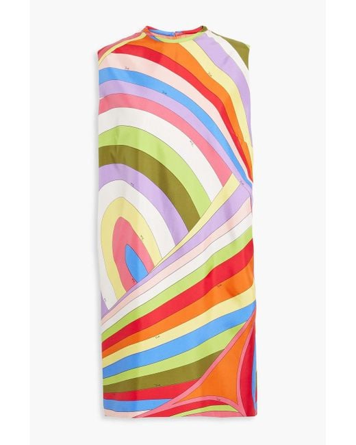 Emilio Pucci Multicolor Printed Silk-twill Mini Dress