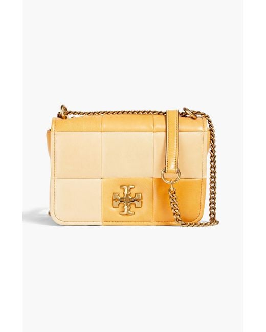 Tory Burch Yellow Patchwork Leather Shoulder Bag