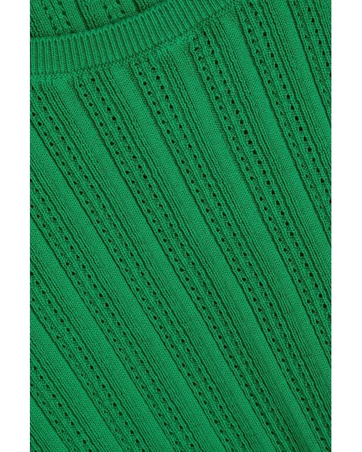 Erdem Green Ribbed Cotton Top