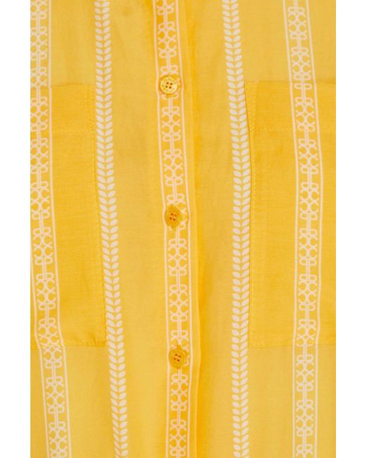 Claudie Pierlot Yellow Playsuit aus voile aus einer baumwoll-seidenmischung mit print