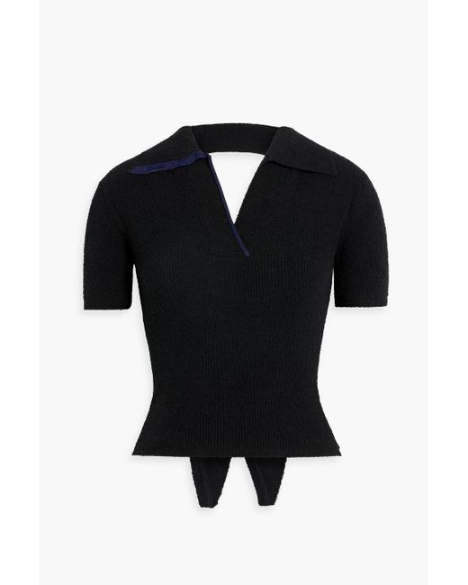 Jacquemus Black Bagnu Open-back Cotton-blend Terry Polo Shirt