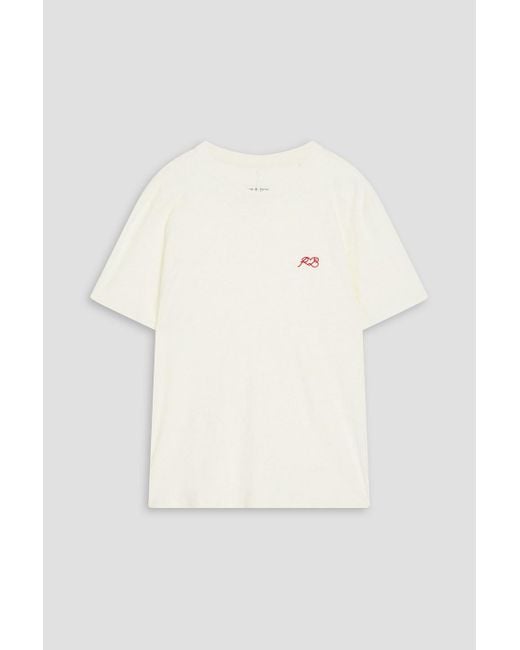 Rag & Bone Natural Embroidered Slub Cotton-jersey T-shirt for men