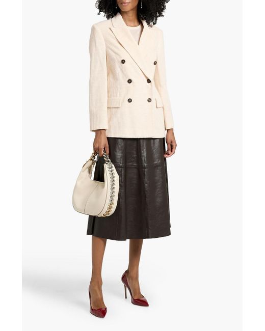 Brunello Cucinelli Natural Double-Breasted Corduroy Blazer