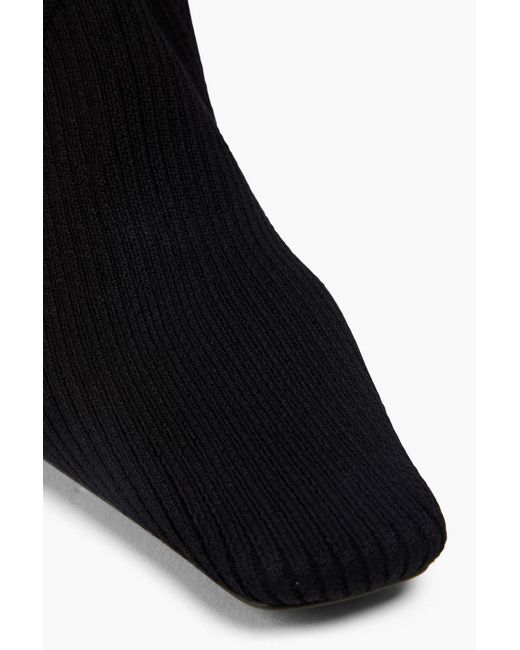 Jil Sander Black Stretch-knit Sock Boots