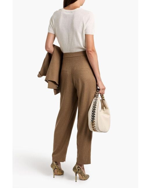 Veronica Beard Natural Netta Flannel Tapered Pants