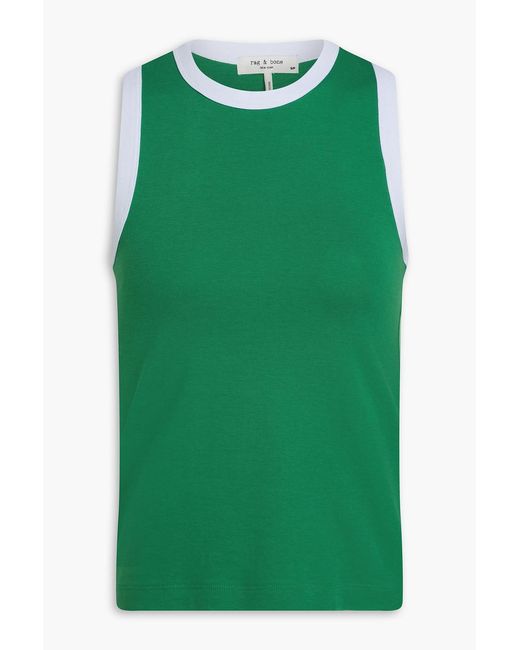 Rag & Bone Green Mia Pima Cotton-Jersey Tank