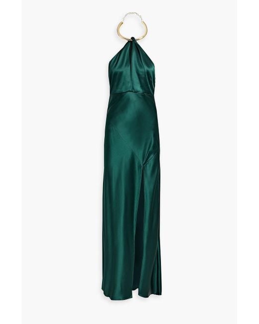 Nicholas Green Edyth Satin-crepe Halterneck Gown