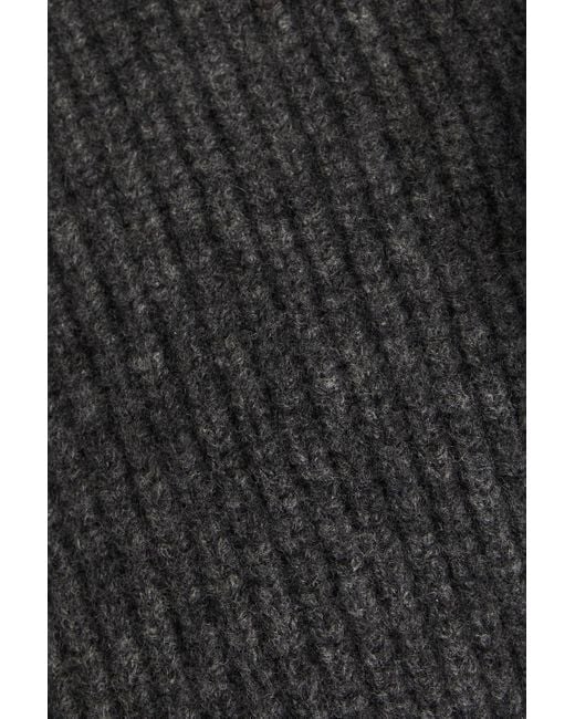Altuzarra Black Cropped Ribbed Merino Wool-blend Cardigan