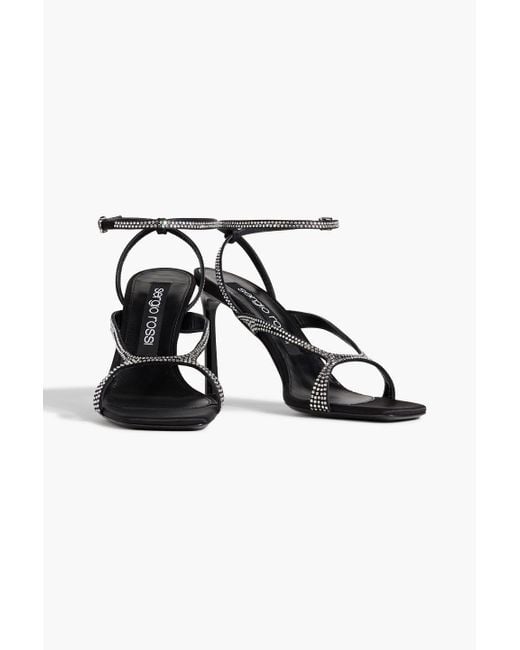 Sergio Rossi Black Sr Aracne 95 Crystal-embellished Satin Sandals