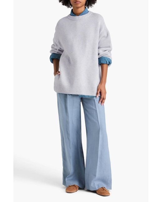 Loulou de Saison Gray Safi Merino Wool And Cashmere-Blend Sweater