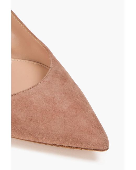 Gianvito Rossi Pink Ribbon Suede Slingback Pumps