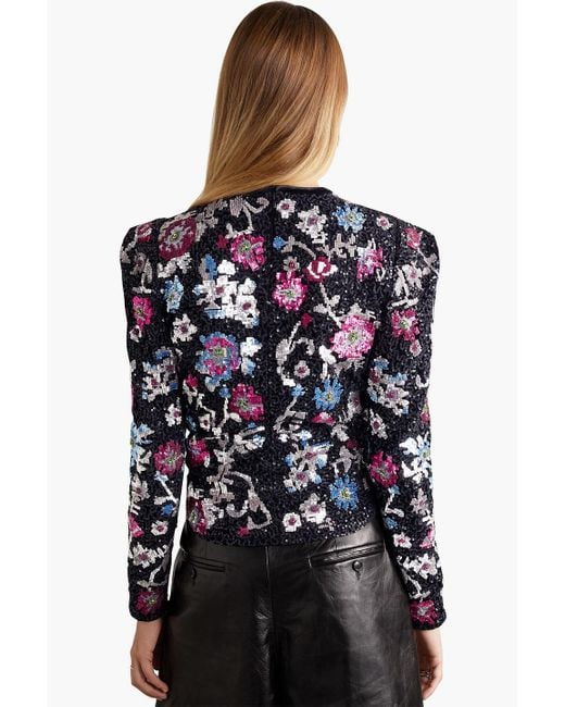 Isabel Marant Blue Milawen bluse aus samt mit verzierung