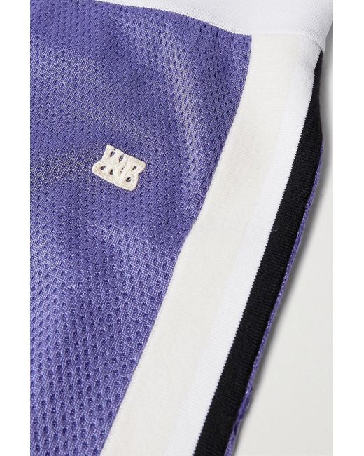 Wales Bonner Purple Rio Straight-Leg Logo-Appliquéd Knitted Drawstring Shorts for men