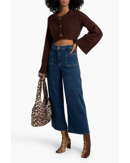 FRAME Blue Le Pixie Slim Palazzo High-Rise Wide-Leg Jeans