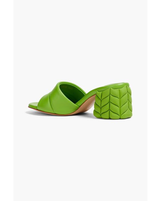 Gianvito Rossi Green Florea Quilted Leather Mules