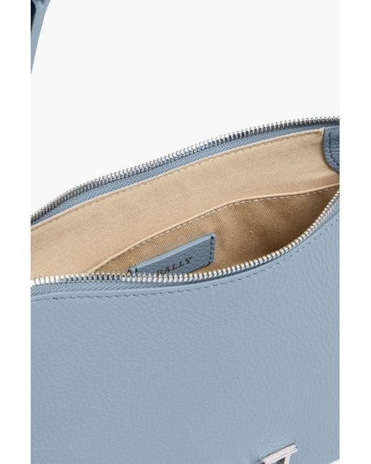Bally Blue B-Chain Pebbled-Leather Shoulder Bag