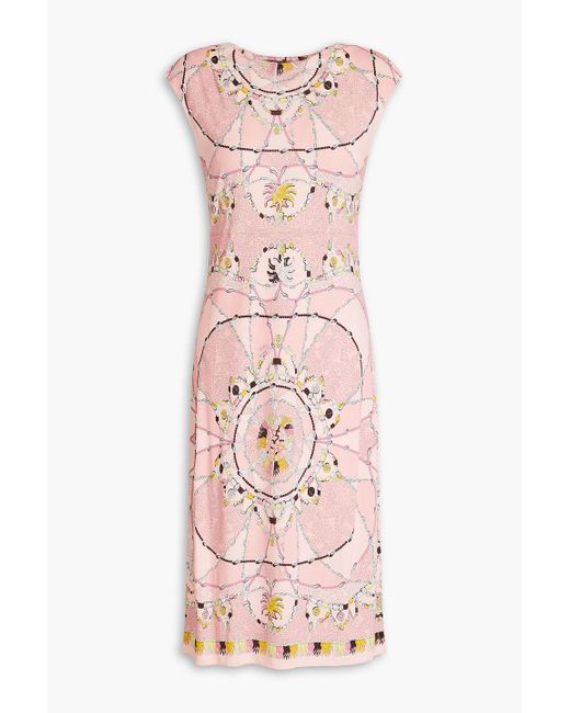 Emilio Pucci Pink Printed Jersey Dress