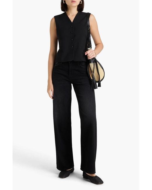 Mother Black Spinner High-Rise Wide-Leg Jeans