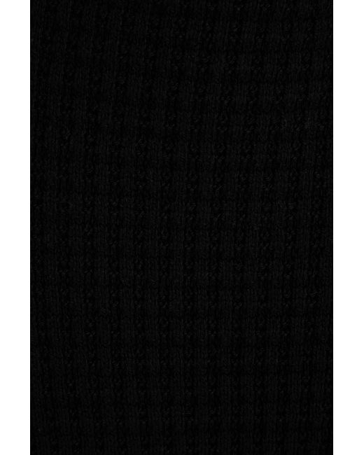 Jil Sander Black Midirock aus baumwolle in waffelstrick