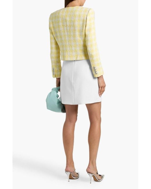 Veronica Beard Yellow Nathan Checked Cotton-Blend Tweed Jacket