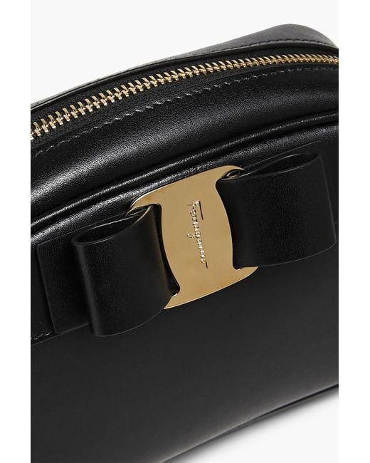 Ferragamo Black Vara Bow Leather Shoulder Bag