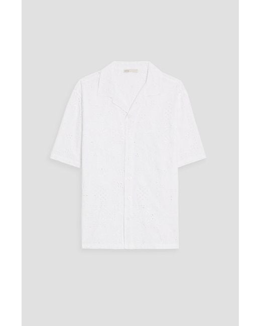 Onia White Broderie Anglaise Shirt for men