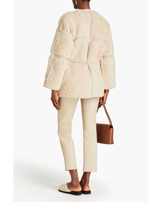Zimmermann Natural Belted Shearling Jacket