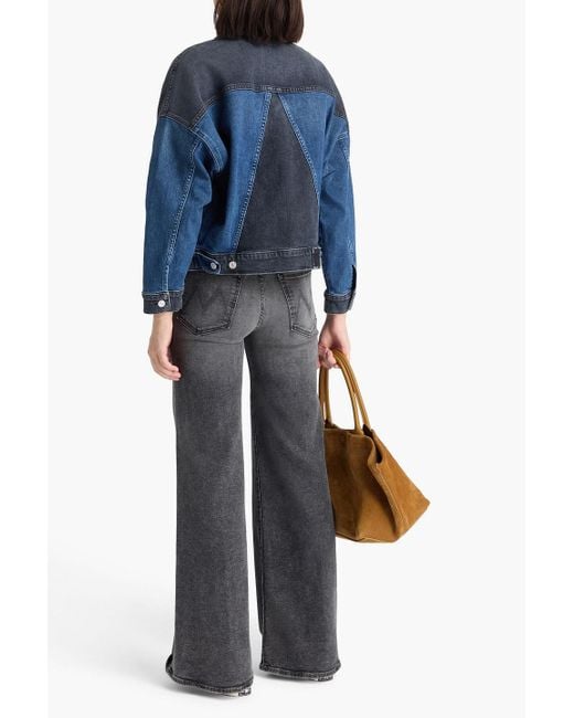 Mother Blue Patchwork-Effect Denim Jacket