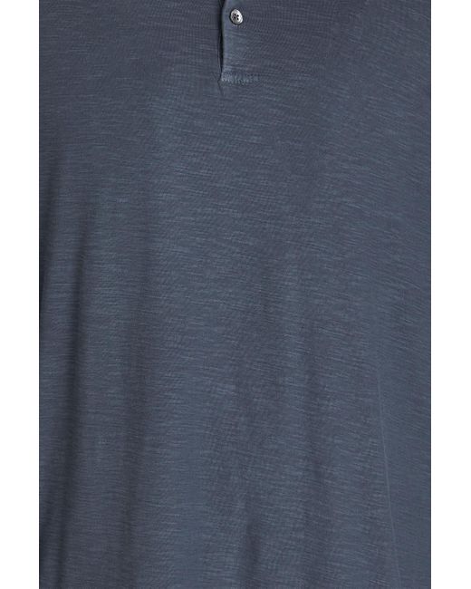 James Perse T-shirt aus baumwoll-jersey mit henley-kragen und flammgarneffekt in Blue für Herren