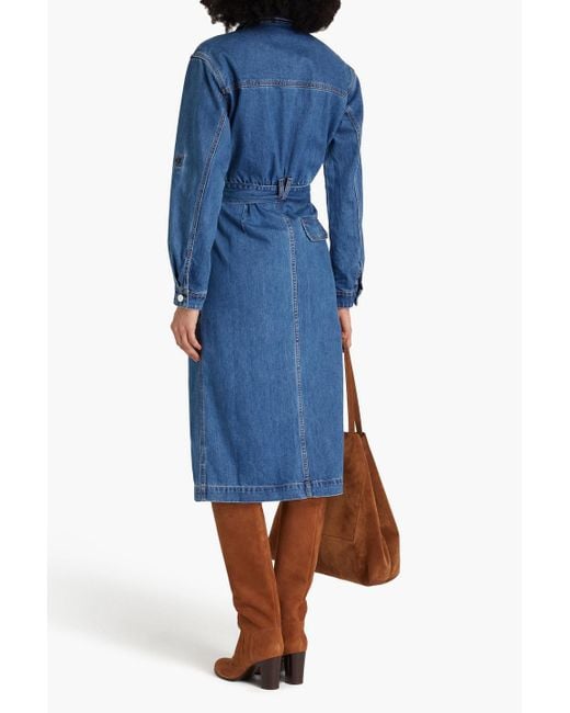 Veronica Beard Blue Evelyn Denim Midi Shirt Dress