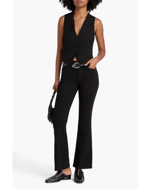 FRAME Black Le Pixie High-Rise Flared Jeans
