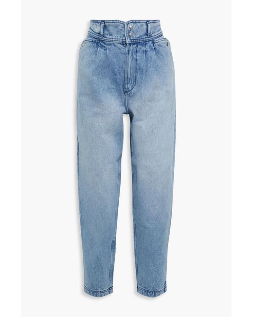 IRO Blue Faded High-rise Tapered Jeans