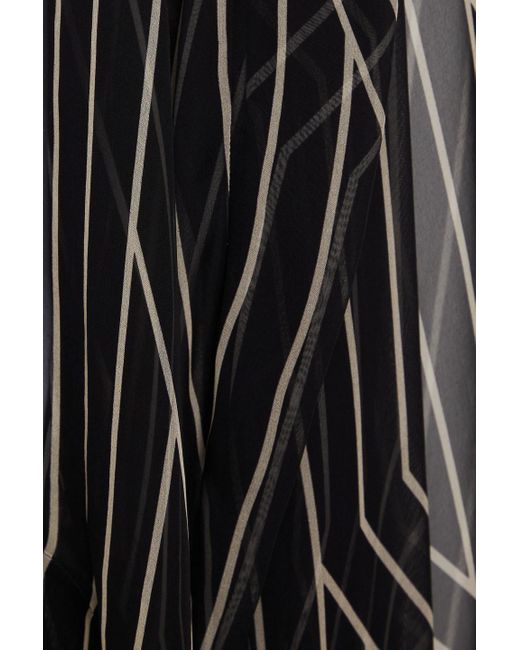 Rick Owens Black Striped Silk-voile Hooded Top