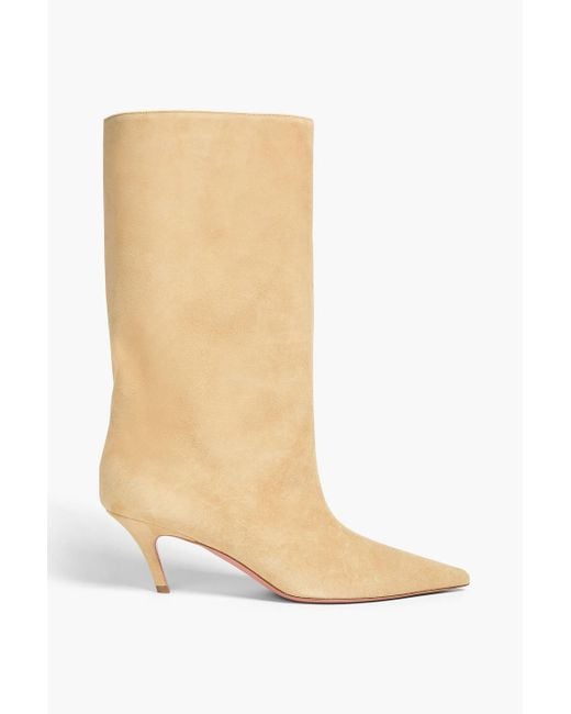 AMINA MUADDI White Stiefel aus veloursleder