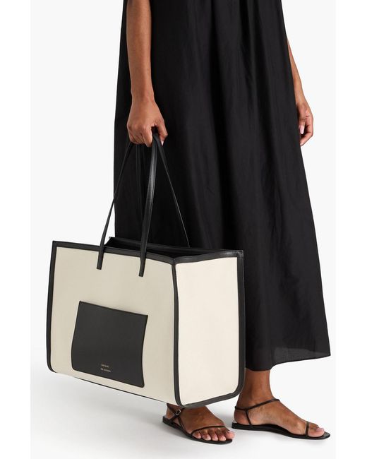 Loulou de Saison White Montina Cotton-Canvas And Leather Tote