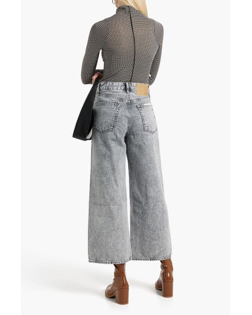 Rag & Bone Gray Shaw Printed Cotton And Modal-blend Jersey Turtleneck Top