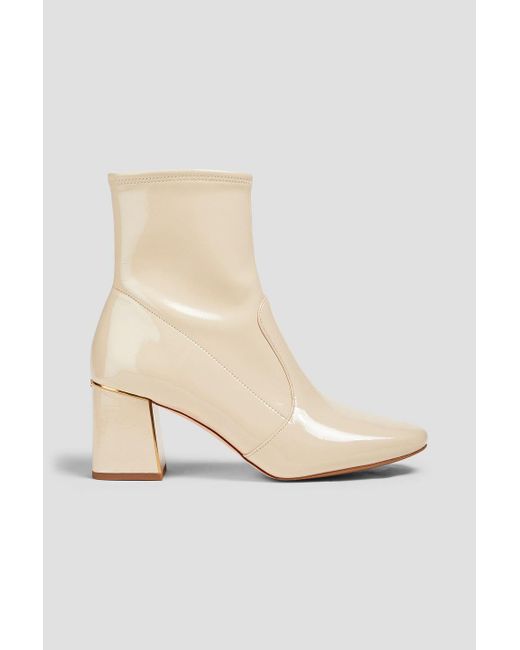 Tory Burch Natural Patent-leather Ankle Boots