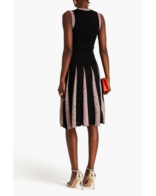 Boutique Moschino Black Kleid aus rippstrick in space-dye-optik